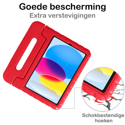 iPad 2022 / 2025 (A16 ) Kinderhoes Shockabsorberend Foam - Rood