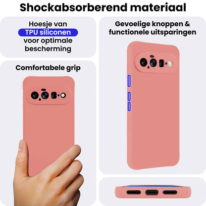 Google Pixel 11 Hoesje Siliconen Backcover Lichtgewicht - Lichtroze