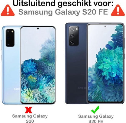 Samsung S20 FE Hoesje Bookcase Cover met Kaarthouder - Donkerroze