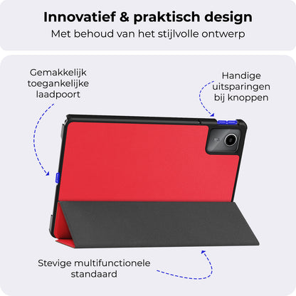 Lenovo Tab M11 Trifold Bookcase Hoes - Rood