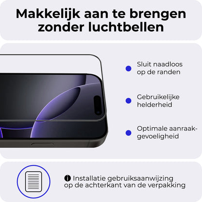 iPhone 16 Pro Max Screenprotector Gehard Glas - Full Screen