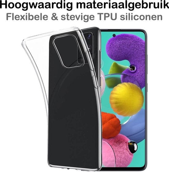 Samsung A71 Hoesje Siliconen - Transparant