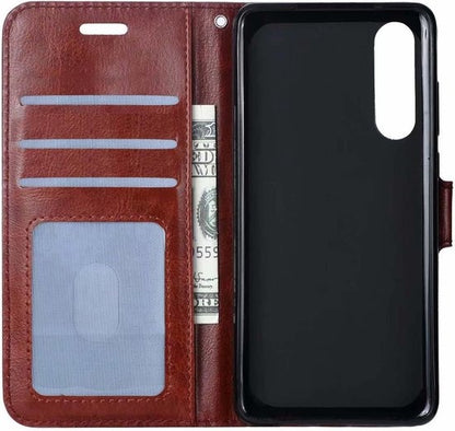 Samsung Galaxy A50 Hoesje Bookcase Cover met Kaarthouder - Bruin