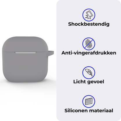 AirPods 4 Hoesje Siliconen Krasbestendig - Grijs