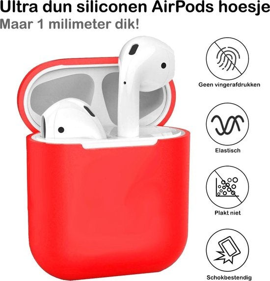 AirPods Hoesje Ultra Dun Siliconen - Rood