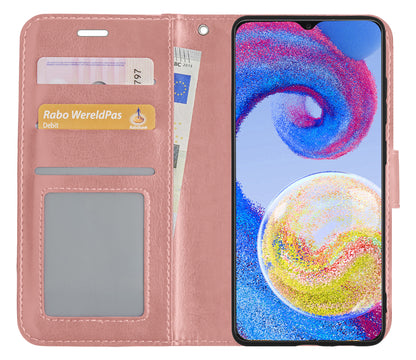 Samsung A04s Hoesje Bookcase Cover met Kaarthouder - Rosé goud