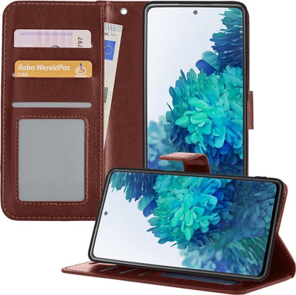 Samsung S20 FE Hoesje Bookcase Cover met Kaarthouder - Bruin