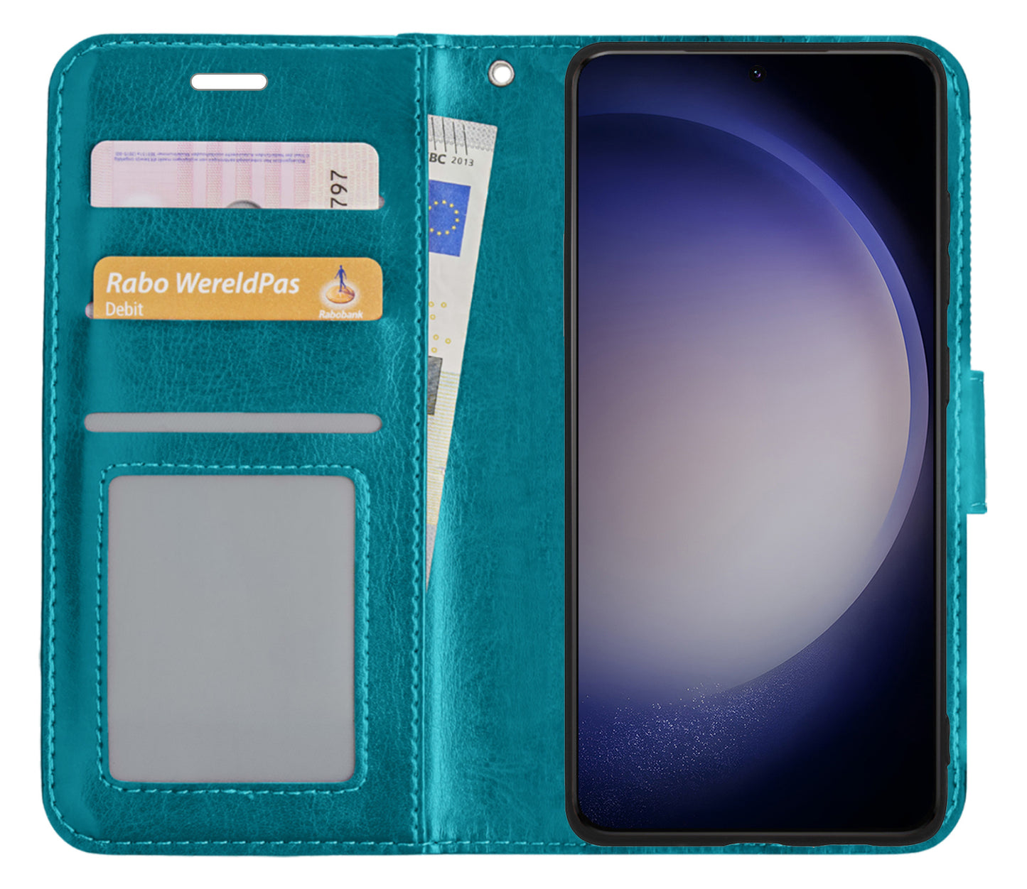 Samsung S23 Plus Hoesje Book Case Kunstleer - Turquoise