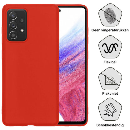 Samsung A53 Hoesje Siliconen Backcover Lichtgewicht - Rood