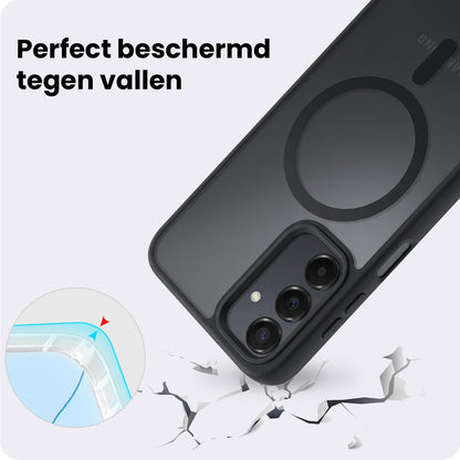 Samsung A16 Hoesje Geschikt voor Magsafe Backcover Shockproof - Zwart