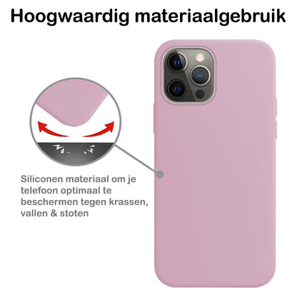 iPhone 13 Pro Max Hoesje Siliconen Backcover Lichtgewicht - Lila
