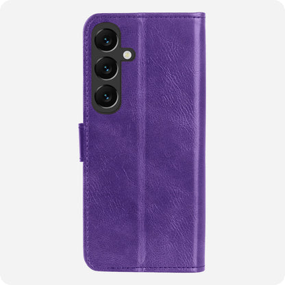 Samsung S25 Plus Hoesje Bookcase Cover met Kaarthouder - Paars