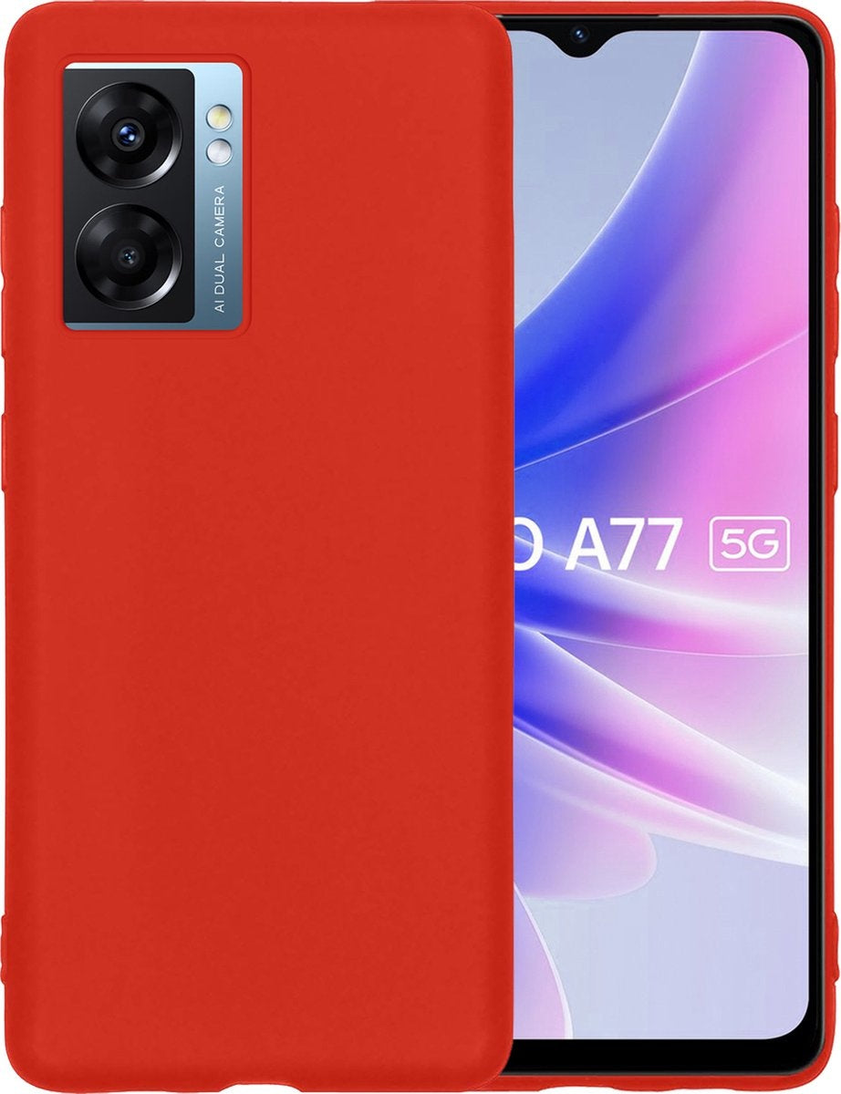 OPPO A77 Hoesje Siliconen - Rood