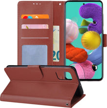 Samsung A51 Hoesje Bookcase Cover met Kaarthouder - Bruin