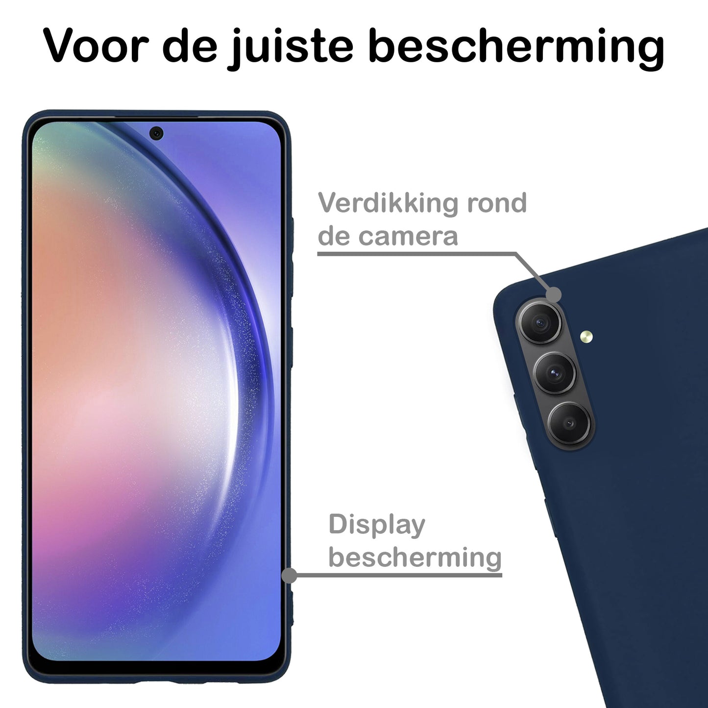 Samsung A54 Hoesje Siliconen - Donkerblauw