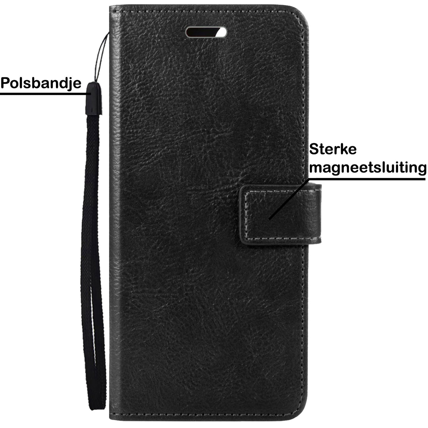 iPhone 14 Pro Max Hoesje Book Case Kunstleer - Zwart