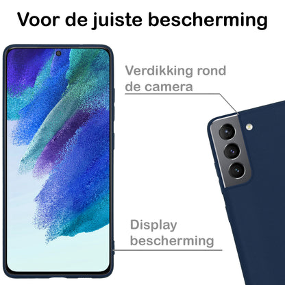 Samsung S21 FE Hoesje Siliconen - Donkerblauw