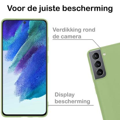 Samsung S21 FE Hoesje Siliconen Backcover Lichtgewicht - Groen