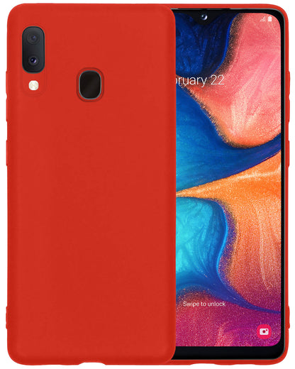 Samsung A20e Hoesje Siliconen Backcover Lichtgewicht - Rood