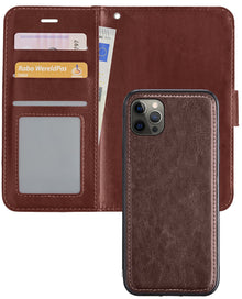 iPhone 13 Pro Max Hoesje Bookcase Cover Uitneembaar - Bruin