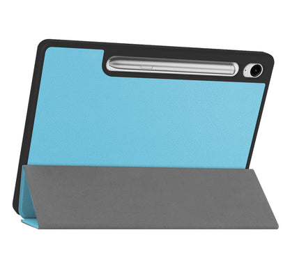 Samsung Galaxy Tab S9 FE Trifold Bookcase Hoes met Penhouder voor S Pen - Lichtblauw