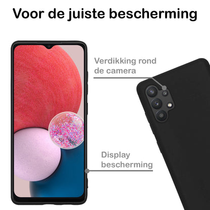 Samsung A13 4G Hoesje Siliconen Backcover Lichtgewicht - Zwart