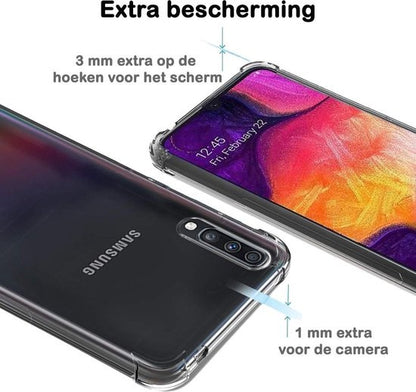 Samsung A70 Hoesje Shockproof Backcover Siliconen - Transparant