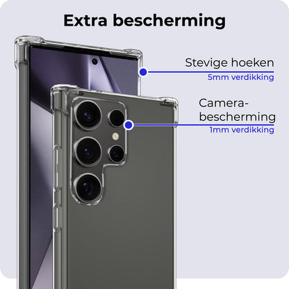 Samsung S24 Ultra Hoesje Shockproof Backcover Siliconen - Transparant