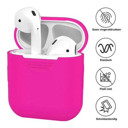 AirPods Hoesje Siliconen met Clip - Roze