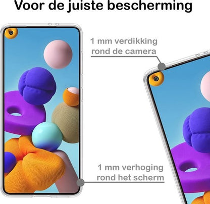 Samsung A21s Hoesje Siliconen Backcover Lichtgewicht - Transparant