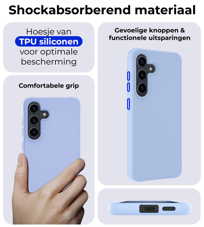Samsung S24 Plus Hoesje Siliconen Backcover Lichtgewicht - Lichtblauw