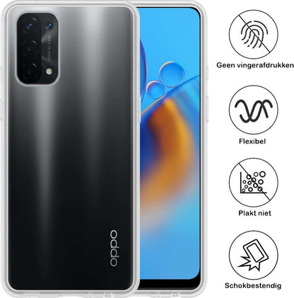 OPPO A74 5G Hoesje Siliconen Backcover Lichtgewicht - Transparant