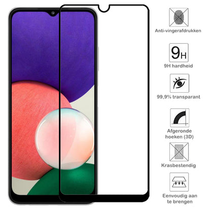 Samsung M22 Screenprotector Full Cover Tempered Glass