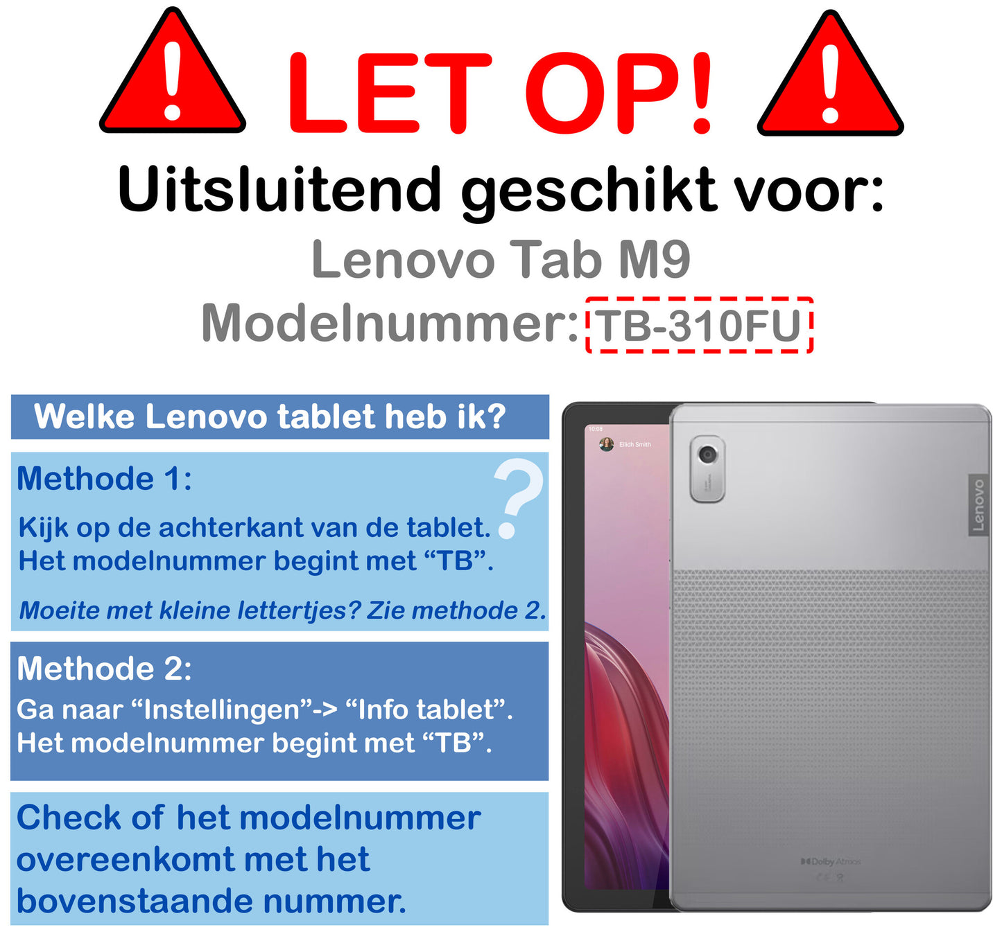 Lenovo Tab M9 Hoesje Book Case - Rood