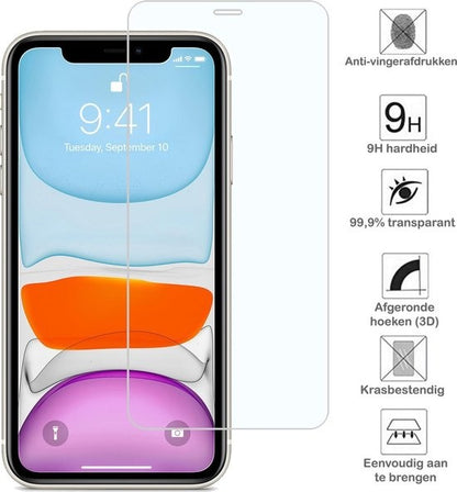 iPhone 11/XR Screenprotector Volledige Dekking Tempered Glass