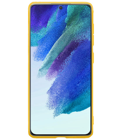 Samsung S21 FE Hoesje Siliconen Backcover Lichtgewicht - Geel