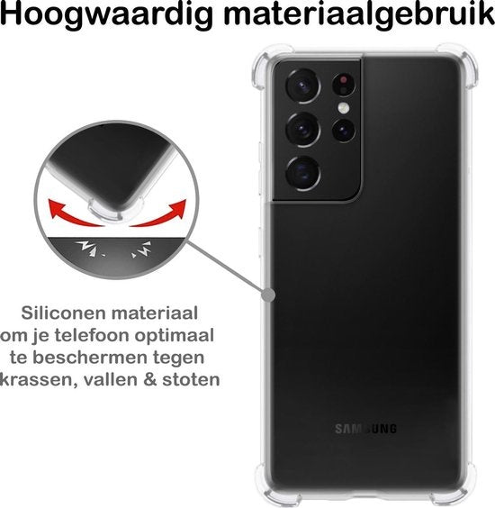 Samsung S21 Ultra Hoesje Shock Proof Siliconen - Transparant