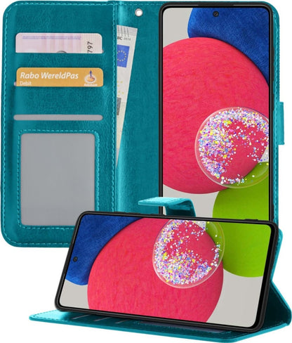 Samsung A52s Hoesje Bookcase Cover met Kaarthouder - Turquoise