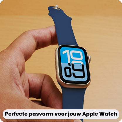Apple Watch 1, 2, 3, 4, 5, 6, 7, 8, 9, SE - 38/40/41 mm Bandje Siliconen met verstelbare polsband - Donkerblauw