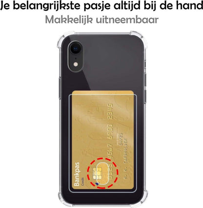 iPhone XR Hoesje Kaarthouder Backcover Shockproof - Transparant