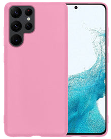 Samsung S22 Ultra Hoesje Siliconen Backcover Lichtgewicht - Lichtroze