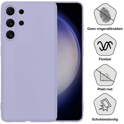 Samsung S23 Ultra Hoesje Siliconen Backcover Lichtgewicht - Lila