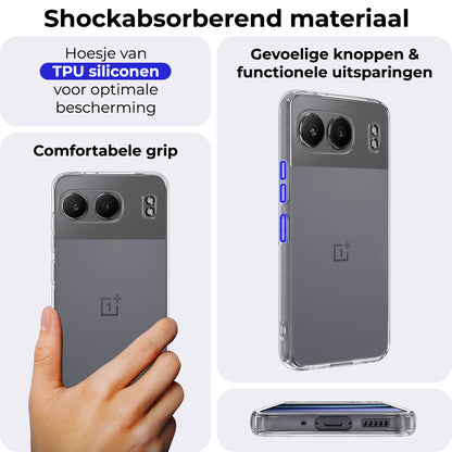 OnePlus Nord 4 Hoesje Siliconen Backcover Lichtgewicht - Transparant