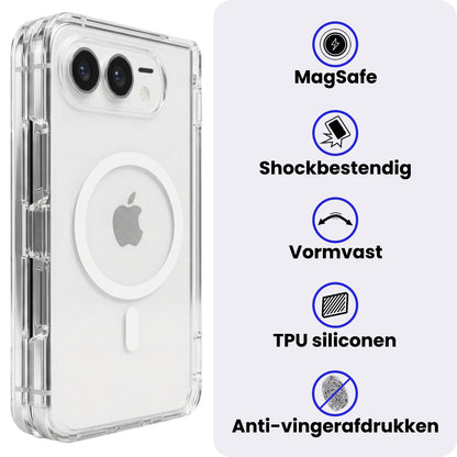 iPhone Duo Hoesje Geschikt voor Magsafe Backcover Shockproof - Transparant