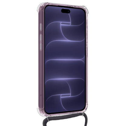 iPhone 18 Pro Max Hoesje Kaarthouder met Koord Backcover Shockproof - Transparant