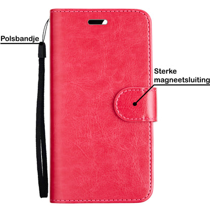 iPhone 13 Hoesje Bookcase Cover Uitneembaar - Donkerroze