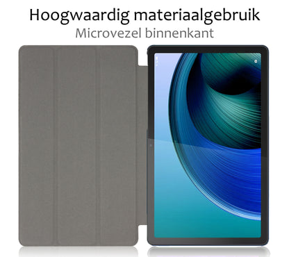 Lenovo Tab M10 5G Trifold Bookcase Hoes - Donkergroen