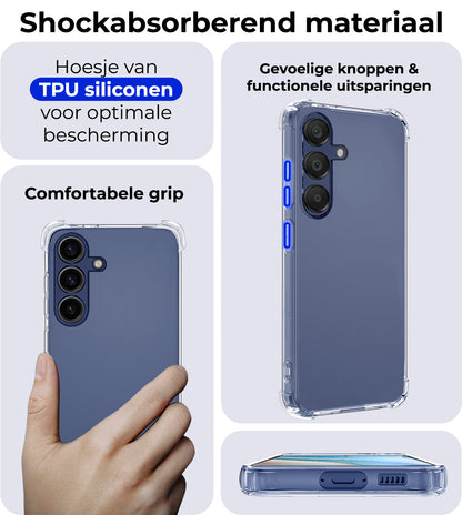 Samsung A15 Hoesje Shockproof Backcover Siliconen - Transparant