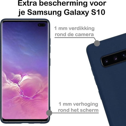 Samsung S10 Hoesje Siliconen Backcover Lichtgewicht - Donkerblauw