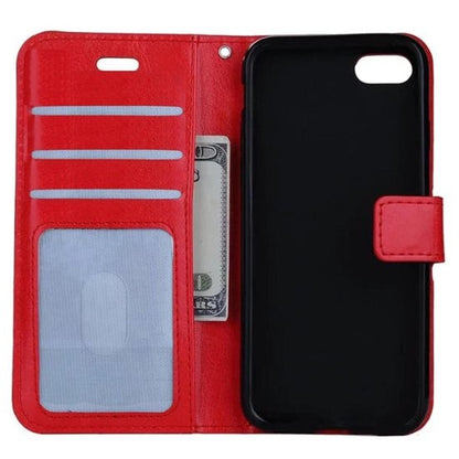 iPhone SE 2020 Hoesje Bookcase Cover met Kaarthouder - Rood